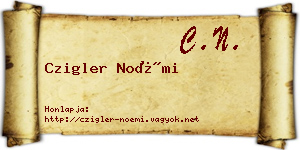 Czigler Noémi névjegykártya
